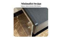 Light Luxury Transparent Side Cabinet Modern Design Bedside Table Minimalist design Nightstand Space-Saving for Apartment Dwellers, Young Adults, Interior Decorators, Bedroom, Small Spaces, Entryway