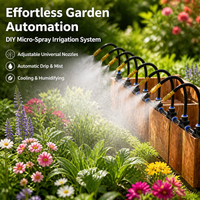Grey PE Irrigation System Garden, Adjustable Flow Watering Systems, DIY Set for Home Gardening, Boyau d'arrosage Water Saving