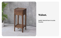 Dense Wood Construction Pedestal Plant Stand with Drawer Modern Chinese Design 2-Tier Plant Stand Freestanding Flower Pot Holder Multi-Purpose for Apartment Dwellers, Interior Designers, Living Room, Balcony, Bedroom, Entryway