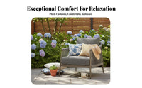Nordic design 4-Piece Woven Sofa Set Waterproof Outdoor Furniture Water pads Patio Seating Group Weather-Resistant for Families, Homeowners, Adults