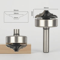 Metal Body Flush Trim Router Bit Compact Bottom Bearing Trim Bit Round Profile Woodworking Tool Silver and Black for Shaping