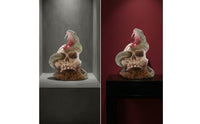Hand-Painted Serpent Skull Sculpture Detailed Skull Sculpture Gothic Snake Statue Decorative for Collectors, Halloween Decor, Horror-Themed Rooms