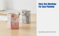 Ceramic Pen Holder, Nordic Marble Pattern, Makeup Brush Storage Tube, Office Desktop Organizer