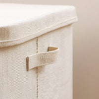 Textile Storage Box with Lid Washable Foldable Storage Box Foldable Clothes Organizer Space-Saving Sturdy for Closet, Wardrobe