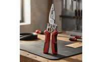 Insulated Handles Wire Stripper with Voltage Tester Slim Pointed Jaw Wire Stripper Pliers Crimping Electrician Pliers Forged for Electricians