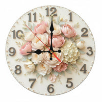 Silent Non-Ticking 12-Inch Round Wall Clock Accurate Quartz Movement Round Decorative Wall Clock Easy to Hang House Decoration Battery Operated for Living Room, Bedroom, Home Office, Kitchen
