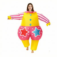Funny Inflatable Clown Costume Full-Body Clown Suit with Blower Oversized Onesie Easy to Use for Halloween, Parties, Cosplay