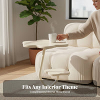 Movable Sofa Side Table Sturdy Frame Sofa Snack Table Modern Small Nightstand Rounded Edges Home Furniture for Bedroom