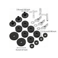 18 Pieces Cup-Shaped Sleeves Drum Accessory Kit Wing Nuts Drum Felt Pads Metal Parts Cymbal Felt Pad Stacked Discs
