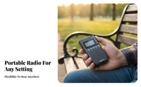 Rechargeable Frequency Modulation & AM/AM Bluetooth Radio Automatic Scanning and Pre-Programmed Stations Digital AM/frequency Modulation & AM Receiver TF Card Support MP3 Player USB-C Charging for Commuters, Travelers, Outdoor Enthusiasts, in-Vehicle Use