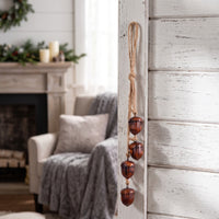 Decorative Bell with Rope Rustic Jute Rope Bells Hanging Bells Aged Bronze Ornament Handmade for Doorway, Wreaths
