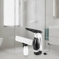 Rechargeable Cordless Window Vacuum Cleaner Handheld Window Cleaner with Spray Bottle Streakclear Kit Portable for Home, Car Glass Surfaces, Shower Doors