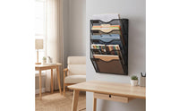 Wall File Organizer Slanted Wall Organizer with 5 Tiers Mesh Document Holder Space-Saving for Professionals, Office, Classroom