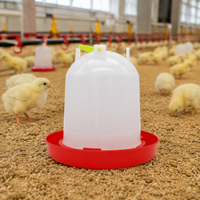 Chicken Water Dispenser Polymer Poultry Drinker, White Red Top Fill Chicken Feeders and Drinkers, Anti Roost Design for Hens