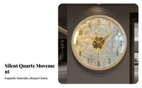 Non-Ticking Luxury Shell Face Clock Quartz Movement Silent Wall Clock Easy to Install for Homeowners, Gift Givers, Bedroom, Hallway, Kitchen