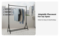 Minimalist Design unobstructedstanding Clothes with Shelf Multi-Purpose Garment Rack Space-Saving Clothing Stand Easy Assembly for Homeowners, Families, Bedroom, Balcony, Entryway, Laundry Room