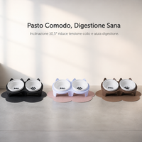 Ceramic Elevated Double Cat Bowls with Anti-Slip Stand for Neck Protection