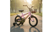 Boys and Girls Bike Adjustable Saddle Children's Bike with Training Wheels Double Brake System Children's Bike with Basket
