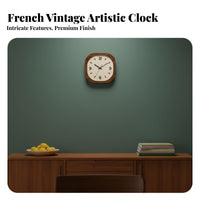 Battery Powered Decorative Hanging Clock Silent Movement Retro Design Wall Clock Metal Hands for Homeowners, Adults, Bedroom, Hallway