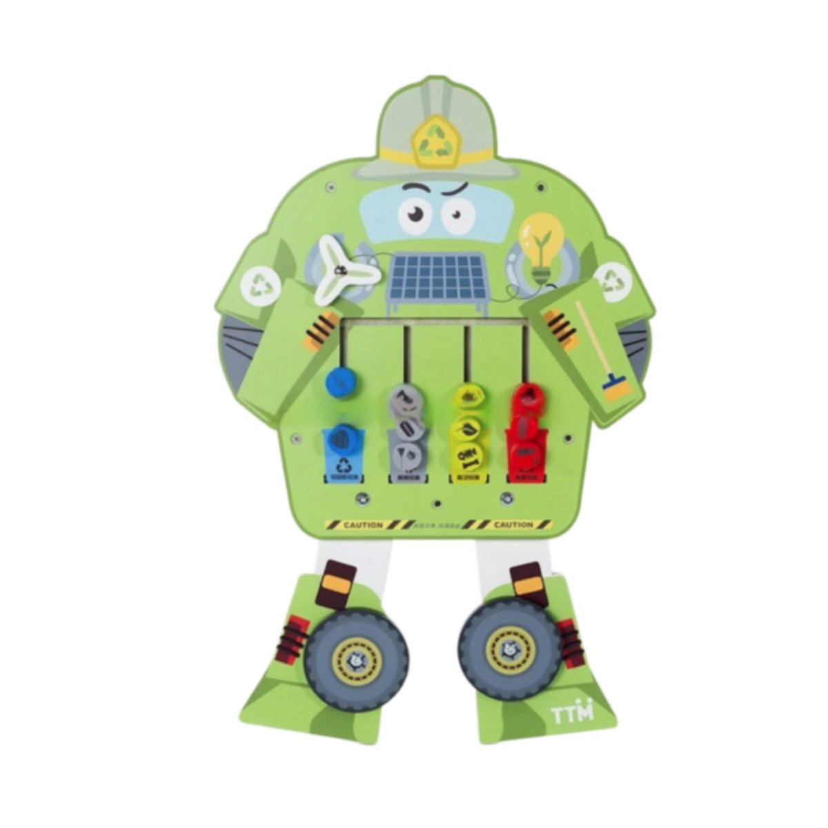 Garbage Truck Robot Activity Board Interactive Wall Toy Space-Saving for Young Children, Preschoolers, Daycare