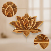 Lotus Flower Wall Shelf Gold Lotus Flower Shelf Floating for Bedroom