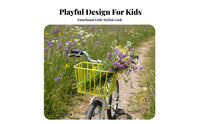 Easy to Install children's Cycle Front Basket Sturdy Kids Bike Basket Lightweight for Girls, Toddlers, Outdoor Cycling, Park