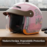 Helmet Four-Season with Visor Detachable Thermal Neck Scarf Guarding Gear for Men, Women, Commuting, Daily Commute