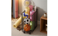 uncoveredGrid Storage Basket on Casters Ventilated Rolling Storage Basket Freestanding Organizer