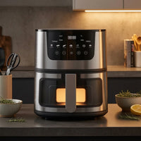 Stainless Steel Air Fryer 7 L Air Fryer with Basket Countertop Cooker Family-Sized for Families, Kitchen
