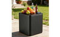 Umbrella Base Table Ribbed Umbrella Stand Table Compact Furniture for Poolside, Backyard