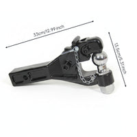 Black Metal Tow Ball Hitch Vehicle Gear Tow Hook Hitch Glossy Finish