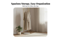 Space-Saving Floor-Standing Coat Tree Minimalist Design Freestanding Hook Pole Stable Base Garment Rack Sturdy Construction for Families, Homeowners, Students, Bedroom, Entryway, Hallway, Living Room