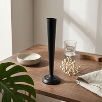 Black Metal Vase Minimalist Design Black Tall Vase Focal Point Home Decor for Showroom