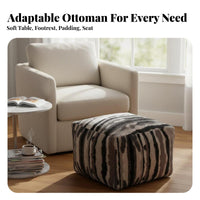 Modern Design Cylindrical Pouf Ottoman Geometric Pattern Floor pillow Comfortable Seating Footstool Soft for Apartment Dwellers, Interior Decorators, Living Room, Bedroom, literary alcove, Entryway