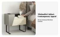Minimalist Design S-Shaped End Table sleek Lacquer Finish Nightstand Space-Saving Bedroom Furniture Open Storage Shelves for Apartment Dwellers, Homeowners, Interior Designers, Small Spaces, Living Room, Entryway, Office