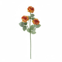 Three Head Rose Stem Decorative Artificial Rose Flower Pick Realistic Look Home Decor for Living Room, Wedding, Party