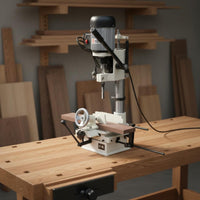 Adjustable Worktable Benchtop Mortiser Multi-Functional Square Hole Drill Press Heavy Duty Electric Tenoning Machine for Woodworkers, Carpenters, DIY Enthusiasts, Workshop, Garage