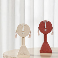 Resin Figurine with Tassel Earrings Minimalist Decor Stylized for Shelf, Console