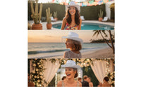 Rhinestone Bride Hat with Rhinestones Western-Style Cowgirl Hat with Fringe Glittering Bridal for Bachelorette, Hen Party