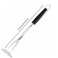 Barbecue Utensil Black Handle Stainless Steel Barbecue Tool Outdoor Cooking Gear