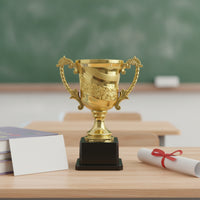 Gold Trophy Award Cup Lightweight Trophy Award Cup Shimmering Contemporary for Students, Competitions, School Events
