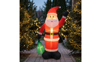 Inflatable Santa with Gift Bag Festive Inflatable Santa Outdoor Decoration Tall Eye-Catching for Yard, Garden