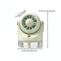 Rechargeable USB Desktop Misting Fan Adjustable Airflow Water Cooling Desk Fan 3 Wind Speeds Desktop Evaporative Cooler Nano Mist for Office Workers, Students, Bedroom, Dorm Room, Travel