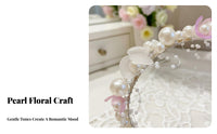 Sparkling Flower Tiara Headband Elegant Design Fairy Design Hair Wreath Handmade Princess Flower Crown for Young Children, Weddings