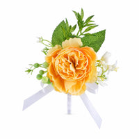 Wedding Corsage Handmade Rose Boutonniere Corsage with Ribbon Rustic Floral Accessory Elegant for Bridesmaids, Ceremony, Prom