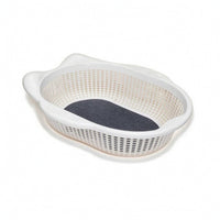 Plastic Cat Basket Easy-to-Clean Cat Bed Basket Breathable Perforated for Cats, Indoor, Window Sill