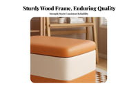 Multi-Functional Storage Ottoman sturdy Wood Legs Upholstered Storage Cube Comfortable Padded Top Household Furniture Space-Saving Design for Apartment Dwellers, Interior Designers, Entryway, Living Room, Bedroom, walk-through Closet
