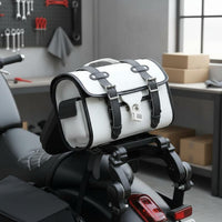 Motorcycle Rear Seat Bag Water Resistant Vintage Motorcycle Saddlebag Large Capacity Vehicle Storage for Motorcyclists