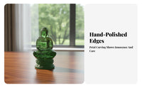 Meditative Crystal Buddha Figurine | Smooth Polished Surface, Buddha Figurine with Pedestal, for Meditation Corners