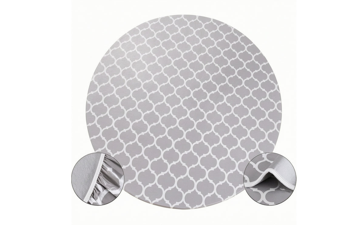 Round Snug Tablecloth Elasticized Round Tablecloth with Elastic Wipe Spotless Table Cover with Elastic Edge for Dining, Parties